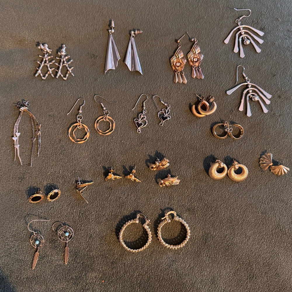 Lot of 16 pair vintage earrings